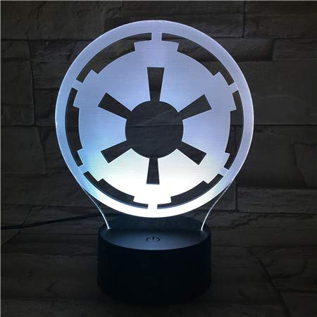 WoloShop Lampara LED Logo Imperio Star Wars Cambia Color USB Luz Nocturna