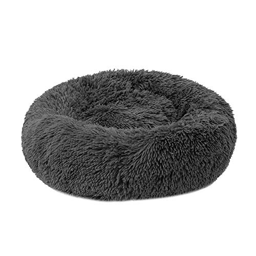 Decdeal Cama de Gato Donut Cama de Mascotas Perros Redonda Cómodo Suave Corto Nido de Donut con una Bola de Sisal para Animales Domésticos Cachorros para Dormir Descansar Invierno