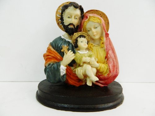 Estatua Virgen con el niño Jesús poliresina christianisme Marie Joseph Catholique