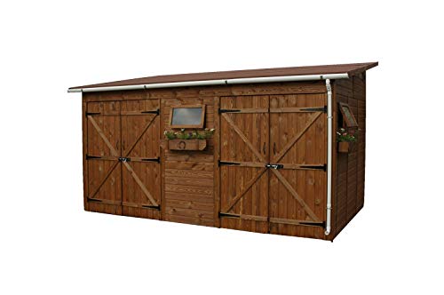 ESTRUCMADER Caseta de Madera Garaje Trastero Doble ESTRUCMADER Caseta de Madera Garaje Trastero Doble