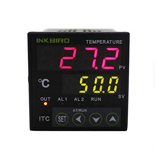 Inkbird ITC-100RH PID Termostato Digital + PT100 Sonda, Double Relés 220V para Control la temperatura de Calefacción o Refrigeración con Alarm para Coche, Acuarios, Incubadora