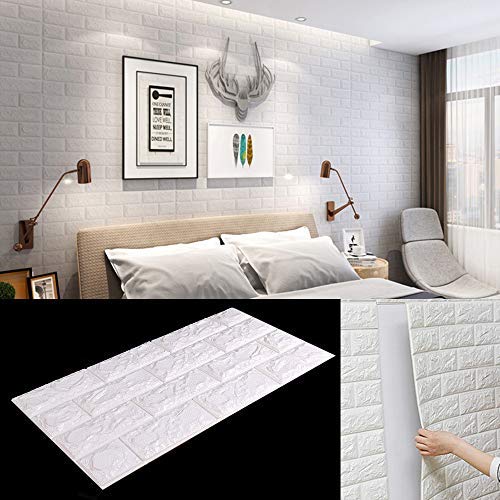 MorNon 3D Papel Pintado 3D Paneles PVC Pared Autoadhesiva Paneles De Pared Adhesivo De Pared De Ladrillo para Un Espacio Hogareño Seguro para La Familia 10Pcs