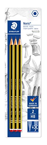 Staedtler Noris 120-2BK3DA. Lápices de Madera Certificada. Pack con Tres Lapiceros de Grafito HB