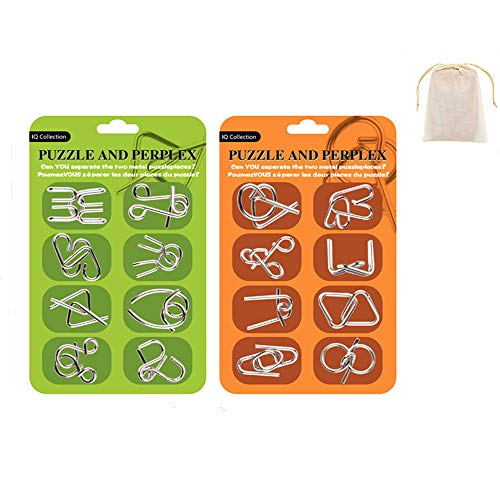 Surplex Rompecabezas Metal Set de 16, Juguetes educativos Alambre de Metal IQ Espíritu Prueba Rompecabezas Rompecabezas Mente Juego para Adultos y niños Juguetes Surplex Rompecabezas Metal Set de 16, Juguetes educativos Alambre de Metal IQ Espíritu Prueba Rompecabezas Rompecabezas Mente Juego para Adultos y niños Juguetes