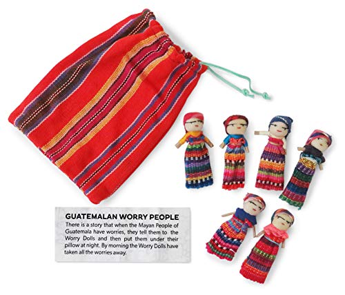 6 Muñecos Quitapenas con Bolsa - Comercio Justo de Guatemala