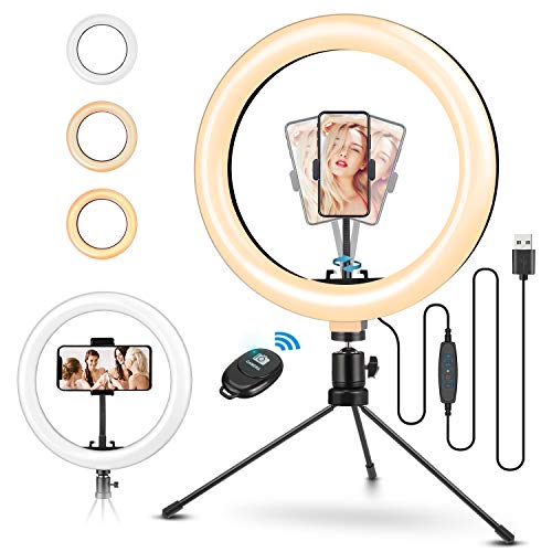 ELEGIANT Aro de Luz Trípode Fotografía, 10.2" Anillo de Luz Selfie con Control Remoto 120 LED 3 Modos 11 Niveles de Luz para TikTok Youtube Instagram Vlog Vídeo Maquillaje Enseñanza para iOS Android