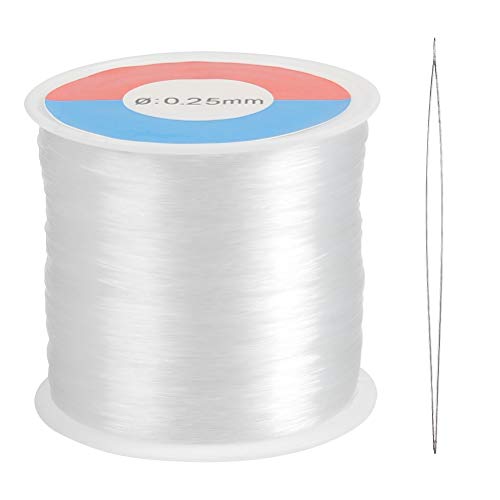 WOWOSS 500m Hilo de Abalorios Transparente 0.25mm Hilo Invisible de Nylon con Aguja de Abalorios, para Pulsera Collar y Otras Manualidades WOWOSS 500m Hilo de Abalorios Transparente 0.25mm Hilo Invisible de Nylon con Aguja de Abalorios, para Pulsera Collar y Otras Manualidades