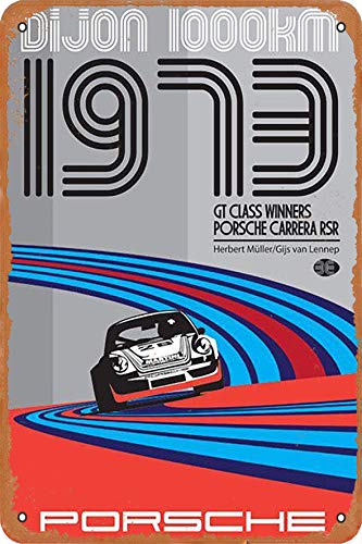 OSONA Racing Series Illustration 1973 Dijon Porsch Retro nostálgico arte tradicional color óxido logotipo de lata publicidad llamativa decoración de la pared regalo