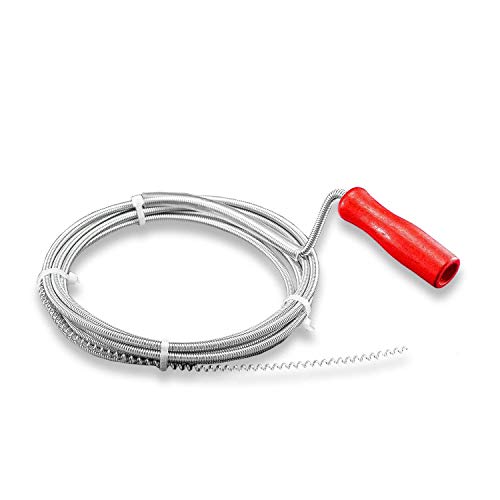 Nirox Desatascador de desagües 3m x 5mm - Desatascador espiral manual ideal para quitar el pelo de los desagües - Desatascador tuberias manivela con mango de madera giratorio Nirox Desatascador de desagües 3m x 5mm - Desatascador espiral manual ideal para quitar el pelo de los desagües - Desatascador tuberias manivela con mango de madera giratorio