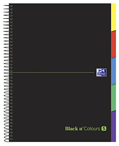 Oxford 942736 Cuaderno microperforado Black N'Colours A4, Tapa Extradura, 5x5 Oxford 942736 Cuaderno microperforado Black N'Colours A4, Tapa Extradura, 5x5