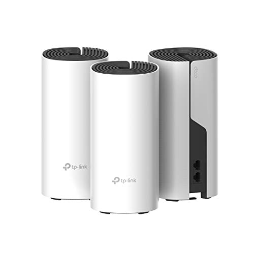 TP-Link Deco M4 Mesh WiFi Set AC1200 Tutorial de Red Doméstica WiFi (Cobertura de hasta 370 m², se Adapta a Cualquier Tipo de Hogar, Modos de Trabajo Múltiple, 2 x Puertos Gigabit), Blanco, 3 Unidades