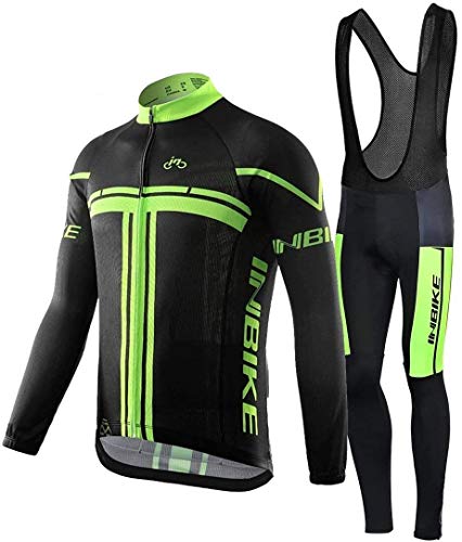 INBIKE Maillot Ciclismo Invierno Hombre 3D Acolchado Gel Ropa Térmica Ciclismo Camiseta Bicicleta+Culote Ciclismo(M)