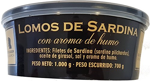 Lomos de sardinas ahumadas El pescador de Villagarcía tarro de 1 kg.