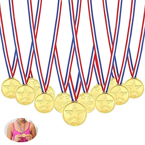 Febbya Medallas para Niños,Medallitas Juguetito de Plástico 30 Piezas Ganadores Medallas Oro Mini Olimpiadas con Cordón para Juegos Fiestas Infantiles Prizzes Regalos Premios 4CM