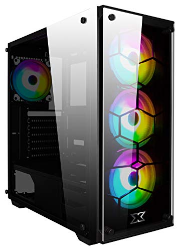 Xigmatek Venom X RGB - Caja Media Torre ATX con Paneles de Cristal (Negro), EN41756