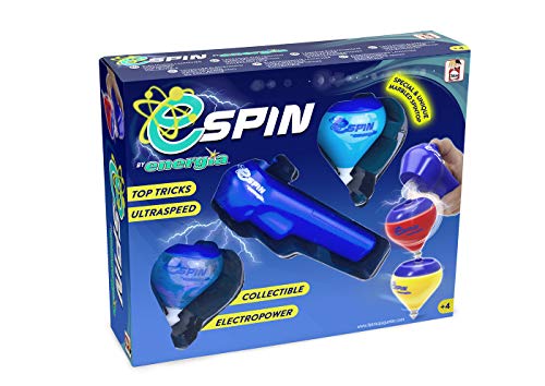 Energía - E-Spin Set de 2 Peonzas con lanzador electropower, una peonza de edición limitada, Color surtido, A partir de 4 años (89085)