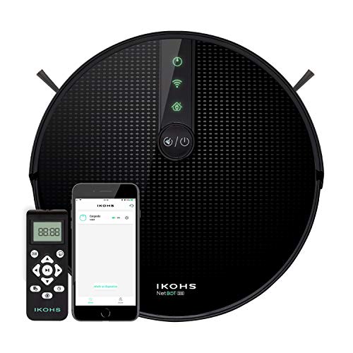 IKOHS NETBOT S18 - Robot Aspirador 4 en 1, con Mapeo y App, Potencia de Succión 1800 Pa, Navegación Inteligente, Sensores Anticolisión y Anticaídas, Compatible Alexa, Google Home, WiFi, 220-240 V