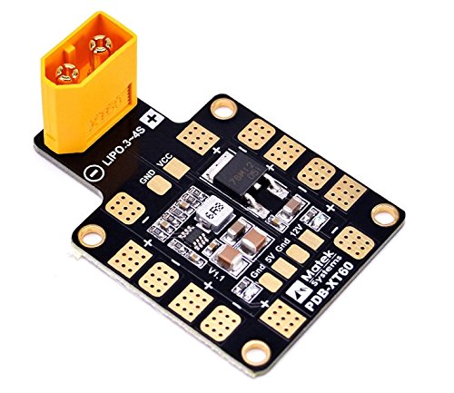 Matek PDB BEC , Power Distribution Board BEC , 6 ESC Output ( Input 9-18V , PDB 4*25A or 6*15A , BEC 5V&12V , with XT60 , 1.6mm PCB ) for X or H Design FPV Racing RC Drone Quadcopter by LITEBEE
