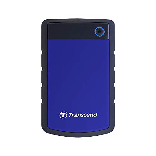 Transcend StoreJet 25H3B - Disco duro externo de 1 TB (USB 3.0, 2.5", ultra resistente, cable de 47 cm) azul