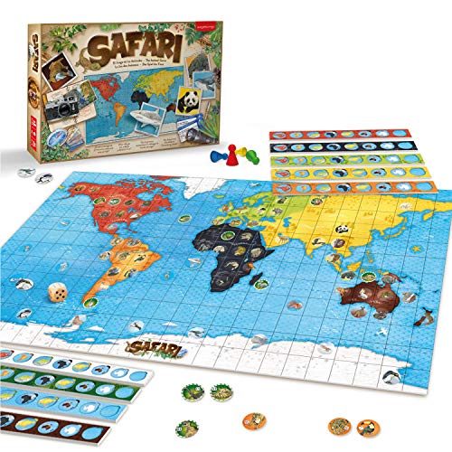 JUEGACONMIGO Safari, el Juego de los Animales. Juego de Mesa de Estrategia y Aprendizaje de Animales del Mundo.