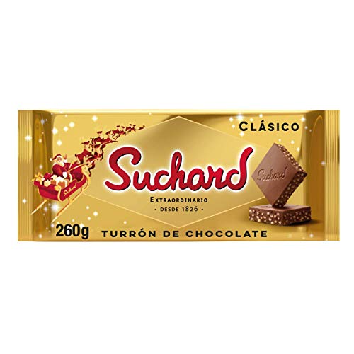 Suchard - Turrón de Chocolate con Leche Clásico Navideño - Tableta de 260 g