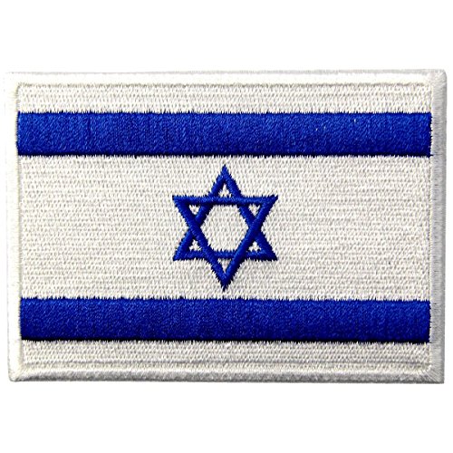 Bandera de Israel Emblema Israelí Estrella de David judía Parche Bordado de Aplicación con Plancha