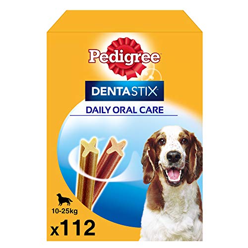 Pedigree Pack de Dentastix de uso Diario para la Limpieza Dental de Perros Medianos (1 Pack de 112ud)