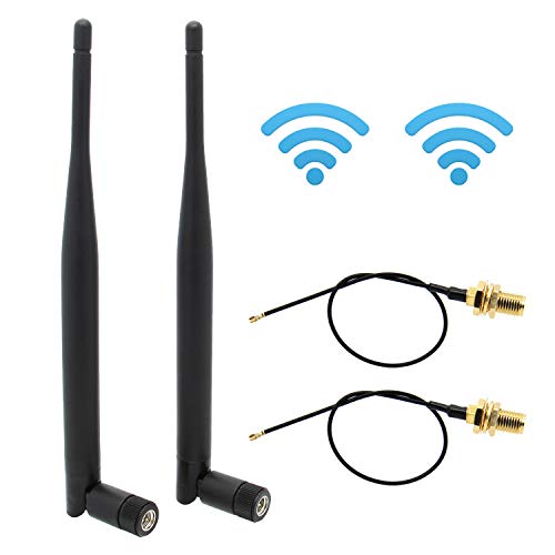Geekworm WiFi Antenna 6dBi IPEX MHF4 to RP SMA Female Extension Cable 2.4Ghz 5.8Ghz Dual Band for NVIDIA Jetson Xavier NX Developer Kit M.2 NGFF Card & N100