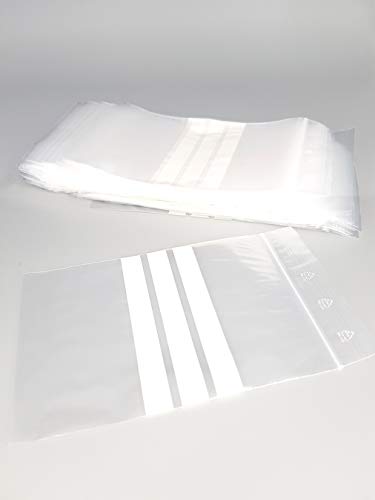 Bolsas de plástico con cierre zip con bandas blancas - 120mm x 180mm - paquete de 1000 piezas (10x100) - Apta para el contacto alimentario