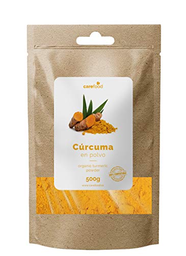 Cúrcuma en Polvo 100% Orgánica 500gr Carefood | Ecológica Procedente de la India | Superalimento Ecológico