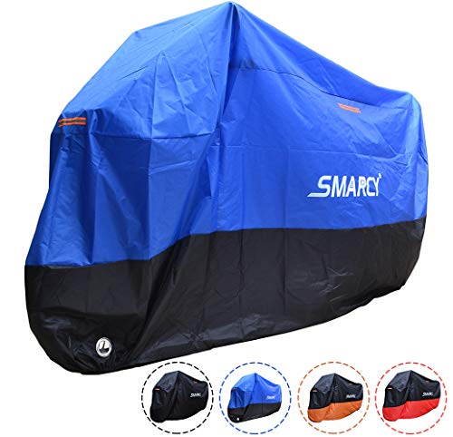 Smarcy Funda Protector para Moto, Cubierta para Moto / Motocicleta Resistente al Agua a Prueba de UV, Color Azul / Negro XXL