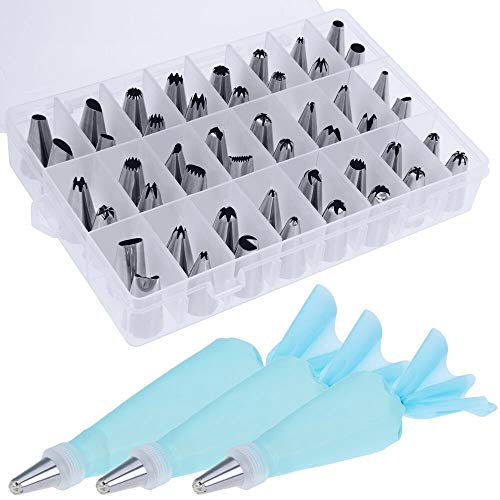Zacro 54 Pcs Trajes de Consejos de Pastelería Acero Inoxidable&Crema de la Torta de Cumpleaños de la Hornada Herramientas de Bricolaje Zacro 54 Pcs Trajes de Consejos de Pastelería Acero Inoxidable&Crema de la Torta de Cumpleaños de la Hornada Herramientas de Bricolaje