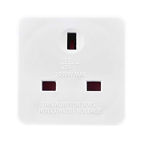 AmazonBasics UK to Europe Travel Adaptor, White AmazonBasics UK to Europe Travel Adaptor, White