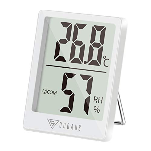 DOQAUS Mini Termómetro Higrómetro Digital, Medidor de Temperatura con 5s de Respuesta Rápida para Temperatura y Humedad del Casa Ambiente (Blanco)