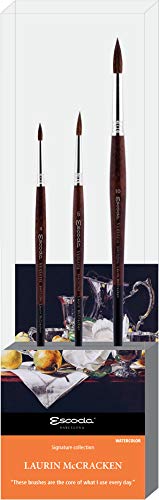 ESCODA Set 3 Pinceles Acuarela - N.4,6,10 Redondo Punta Pelo Sintético Kolinsky Set Laurin McCracken Serie Fibra Versàtil Profesional Bellas Artes Brochas Fabricado a Mano en España. ESCODA Set 3 Pinceles Acuarela - N.4,6,10 Redondo Punta Pelo Sintético Kolinsky Set Laurin McCracken Serie Fibra Versàtil Profesional Bellas Artes Brochas Fabricado a Mano en España.