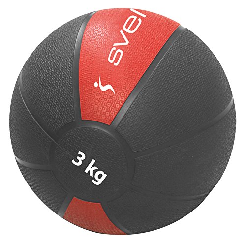 Sveltus - Pelota de Ejercicio, de 3 kg, Color Rojo Sveltus - Pelota de Ejercicio, de 3 kg, Color Rojo
