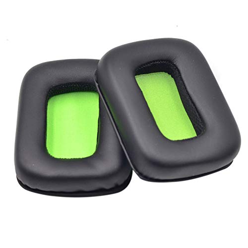 1 par de almohadillas para almohadillas, almohadillas para auriculares estéreo Almohadillas de repuesto para auriculares hechas por Sponge para Mad Catz TRITTON Kunai Headphone, negro, verde