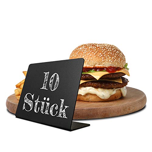 10 Pack Rustic Mini Chalkboard Signs - 76x101mm For Liquid Chalk Markers And Chalk - Small Plastic Message Board Signs - Table Numbers - Food Labels For Party - Small Chalkboard