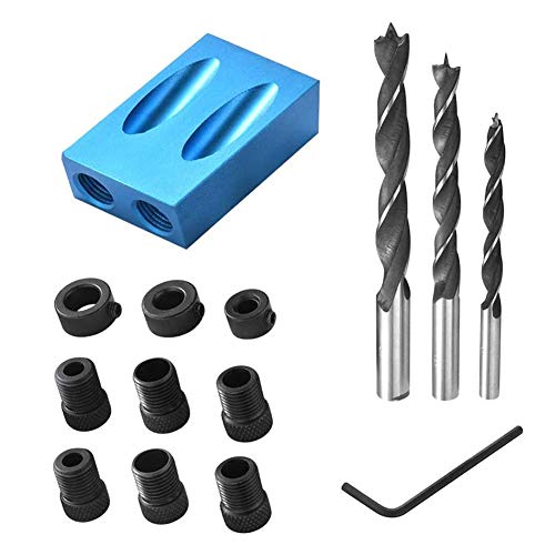 14PCS Kit De Plantilla de Orificio Doble de Bolsillo, Pocket Agujero Kit, Perforación de Orificio Oblicuo de Ángulo de 15°, 6/8 /10mm Localizador De Madera para Carpintería 14PCS Kit De Plantilla de Orificio Doble de Bolsillo, Pocket Agujero Kit, Perforación de Orificio Oblicuo de Ángulo de 15°, 6/8 /10mm Localizador De Madera para Carpintería