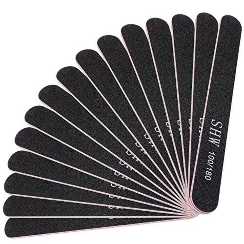 15 piezas de paquete, Lima profesional de uñas (Conjunto), Herramientas de manicura de placa de esmeril de arena 100/180 en doble cara para pulir & estilizar uñas (Negra) 15 piezas de paquete, Lima profesional de uñas (Conjunto), Herramientas de manicura de placa de esmeril de arena 100/180 en doble cara para pulir & estilizar uñas (Negra)