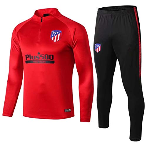 18-19 Atlético de Madrid Manga Larga, Traje de Entrenamiento, Traje de fútbol Informal, Traje, Ropa Deportiva Casual para Hombres @ Photo Color_XL