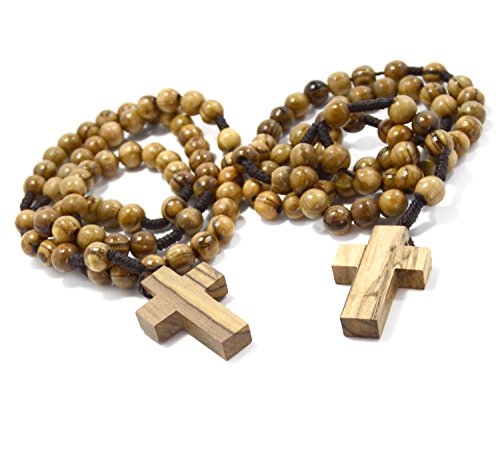 2 (dos) auténticos rosarios católicos de madera de olivo de Belén - En una bolsa de algodón natural para hombres y mujeres 2 (dos) auténticos rosarios católicos de madera de olivo de Belén - En una bolsa de algodón natural para hombres y mujeres