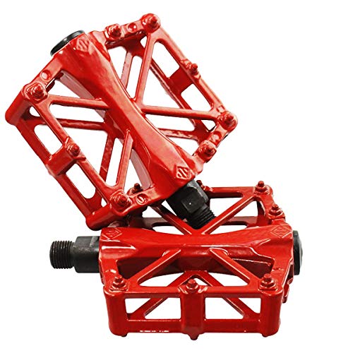2 Une Paire/Lot de 2.Ultra Léger en Aluminium Plat Plateforme Pédales de Vélo Vtt Bmx Vtt Cyclisme Racing Gauche Droite Pédales Essieu 9/16.\"\", Rouge 2 Une Paire/Lot de 2.Ultra Léger en Aluminium Plat Plateforme Pédales de Vélo Vtt Bmx Vtt Cyclisme Racing Gauche Droite Pédales Essieu 9/16.\"\", Rouge