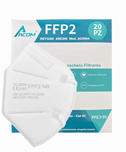 20x ARCOM - MÁSCARAS FFP2 - MASCARILLAS FFP2 CERTIFICADO CE - 20 Piezas