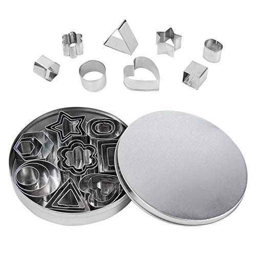 24 Pcs Juego de moldes para galletas, Cortadores de Galletas de Metal, Mini Moldes de Galletas para Hornear, Pasteles, Donas, Fondant, Chocolate 24 Pcs Juego de moldes para galletas, Cortadores de Galletas de Metal, Mini Moldes de Galletas para Hornear, Pasteles, Donas, Fondant, Chocolate