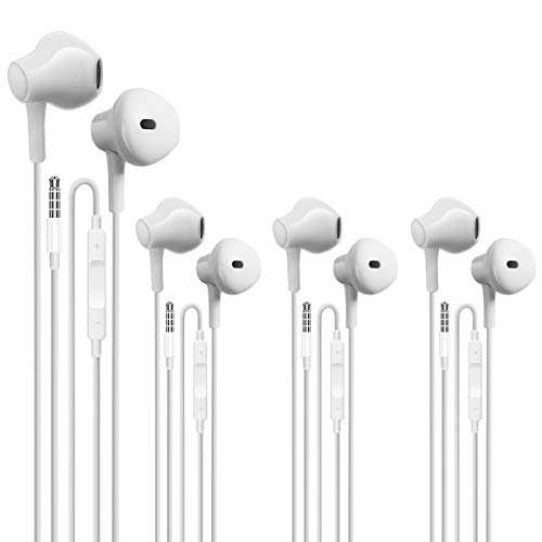 4 Pack Auriculares con Cable con Micrófono y Control de Volumen, Adecuados para Teléfonos Móviles, Tabletas, MP3 y Otros Dispositivos de 3,5 mm 4 Pack Auriculares con Cable con Micrófono y Control de Volumen, Adecuados para Teléfonos Móviles, Tabletas, MP3 y Otros Dispositivos de 3,5 mm