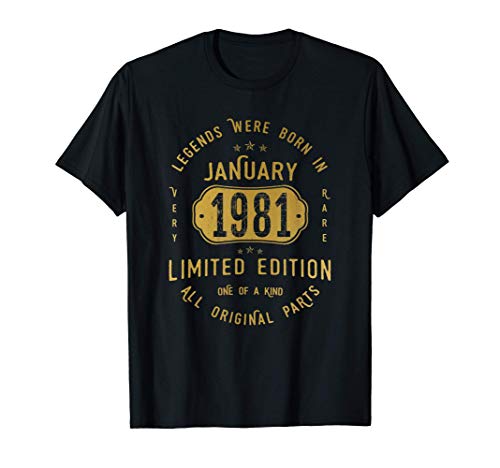 40 años Cumpleaños - Las Leyendas nacen en Enero de 1981 Camiseta 40 años Cumpleaños - Las Leyendas nacen en Enero de 1981 Camiseta