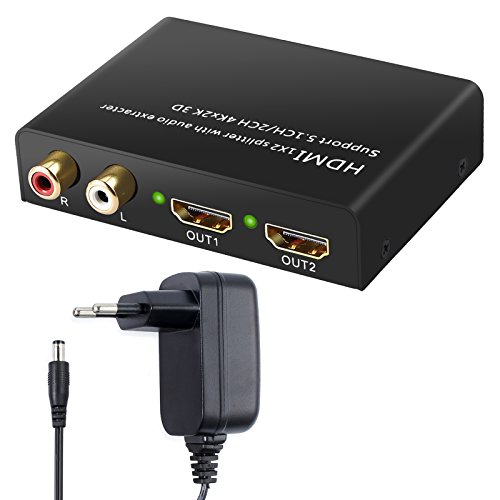 4Kx2K HDMI Convertidor Extractor de Audio Soportar 2CH / 5.1CH 3D HDMI a SPDIF Óptico Toslink Conversor Digital a Analógico RCA R/L + 2 vías HDMI Splitter para BLU-Ray DVD Sky PS3 PS4 4Kx2K HDMI Convertidor Extractor de Audio Soportar 2CH / 5.1CH 3D HDMI a SPDIF Óptico Toslink Conversor Digital a Analógico RCA R/L + 2 vías HDMI Splitter para BLU-Ray DVD Sky PS3 PS4