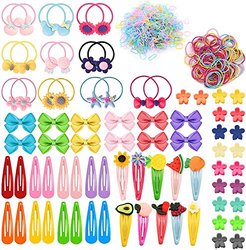 628 Piezas Accesorios Pelo Niña, Pinza de Pelo y Gomas Pelo Niña, Multicolor Pelo Horquillas Lazos de Pelo Banda Elástica Accesorios Cabello para Niñas Infantiles