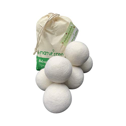 8-natur Bolas de Secadora extragrandes XXL, Paquete de 6: la Alternativa Natural a los Productos químicos, Hecha de Lana Merino 100% Pura 8-natur Bolas de Secadora extragrandes XXL, Paquete de 6: la Alternativa Natural a los Productos químicos, Hecha de Lana Merino 100% Pura